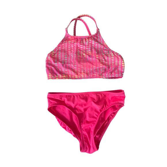 Lands End pink two piece bathing suit size 8 - Picture 1 of 2